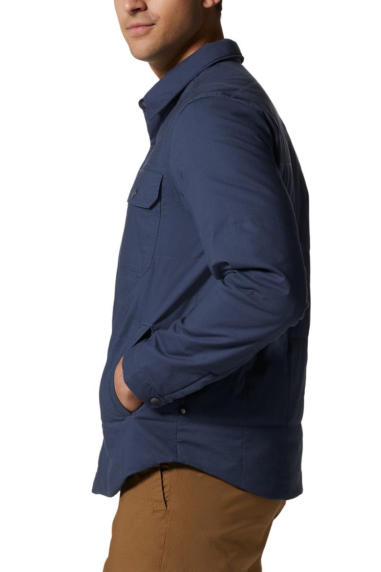 Insulated Ripstop Shacket, Alternate, color, DARK STORM