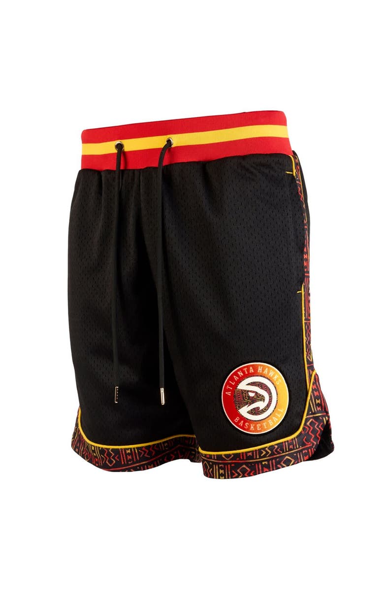 Two Hype Men's NBA x Two Hype  Black Atlanta Hawks Culture & Hoops Collection Premium Mesh Shorts, Alternate, color, 