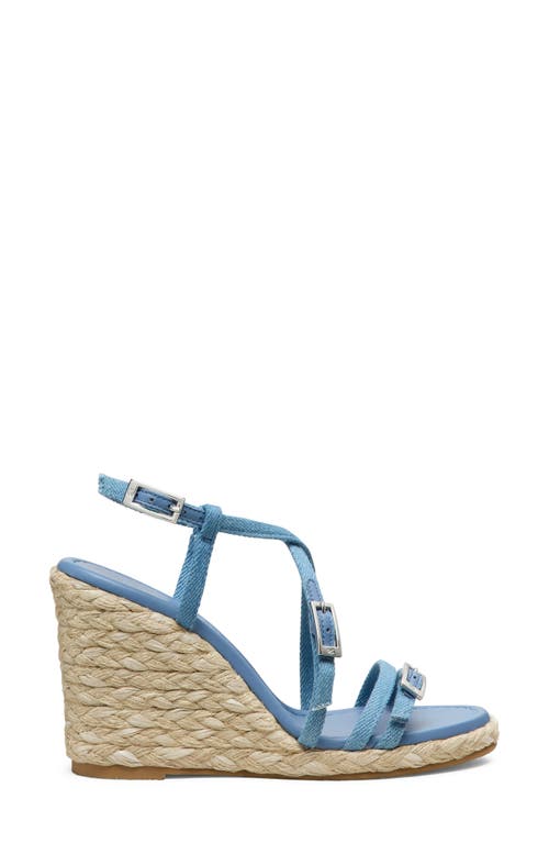 Stuart Weitzman Georgie Denim Strappy Espadrille Sandals In Washed/natural