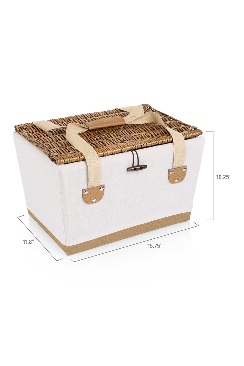 Lemongrove Picnic Basket, Alternate, color, WHITE