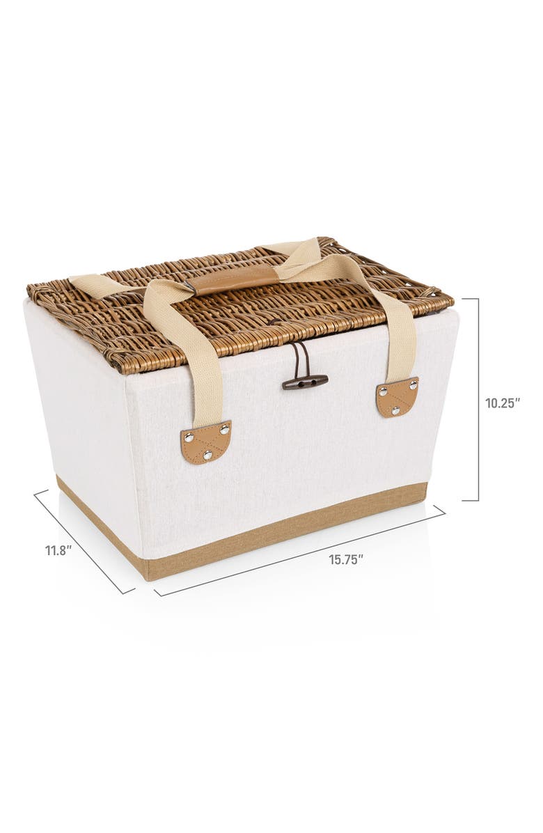 Picnic Time Lemongrove Picnic Basket, Alternate, color, White