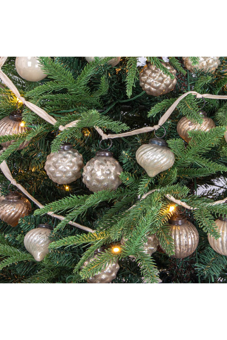 72" Embossed Mercury Glass Ornament Garland, Alternate, color, Taupe & Cream