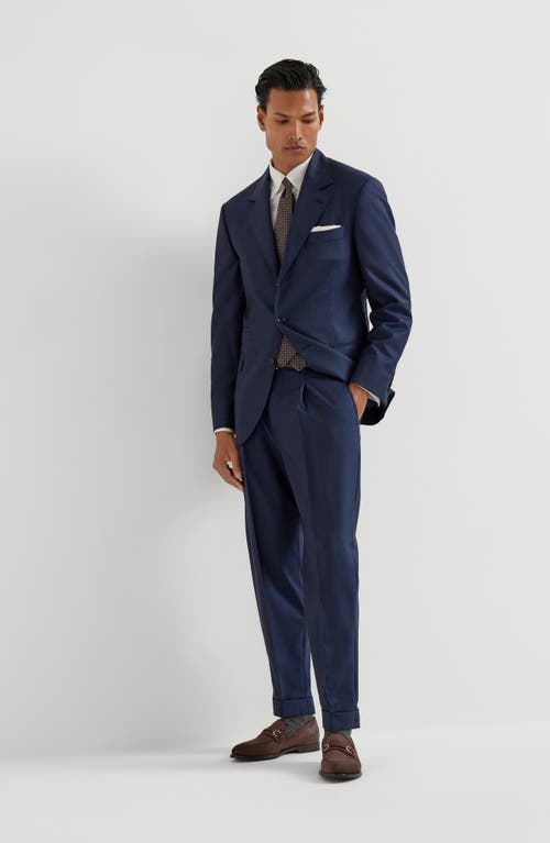Brunello Cucinelli Prince Of Wales Trousers In Blue