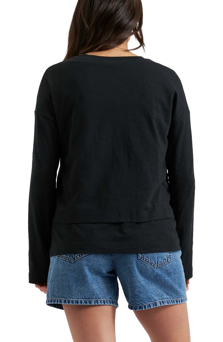 Ripe Maternity Claud Long Sleeve Nursing Top, Alternate, color, Black