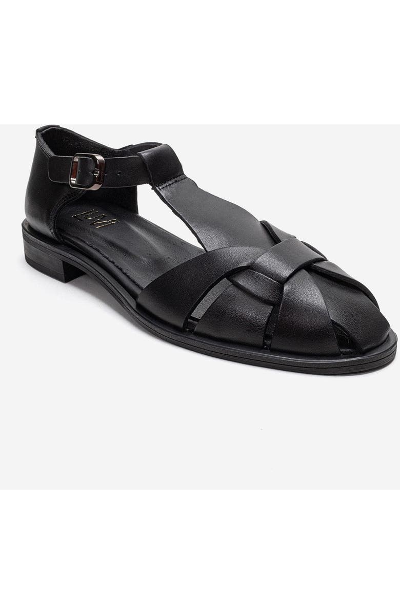Forever & Always Shoes Dexara Leather Sandal, Alternate, color, Black