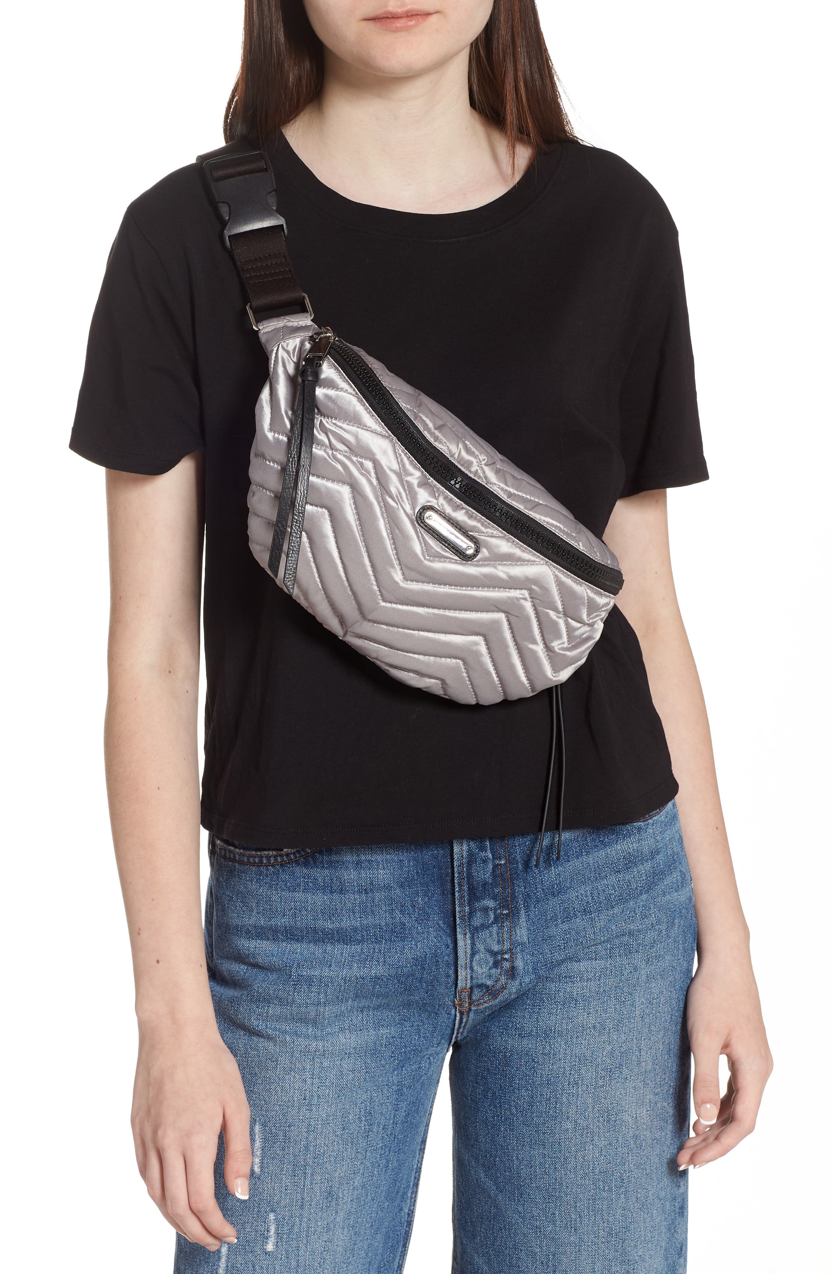 Rebecca Minkoff Quilted Nylon Belt Bag, Alternate, color, 