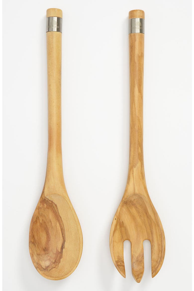France Olive Wood Handcrafted 2 Piece Salad Server Set, Main, color, BROWN