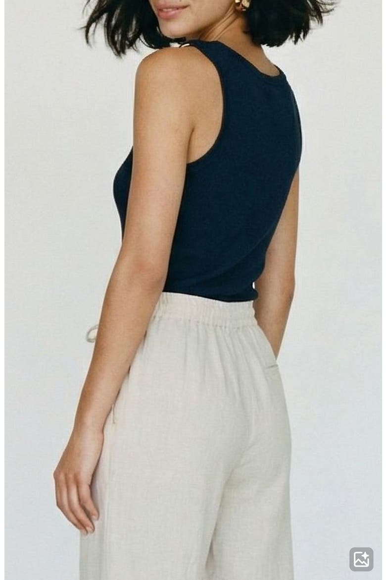 Kiki Scoop Neck Tank, Alternate, color, NAVY BLAZER DETAILMELANGE