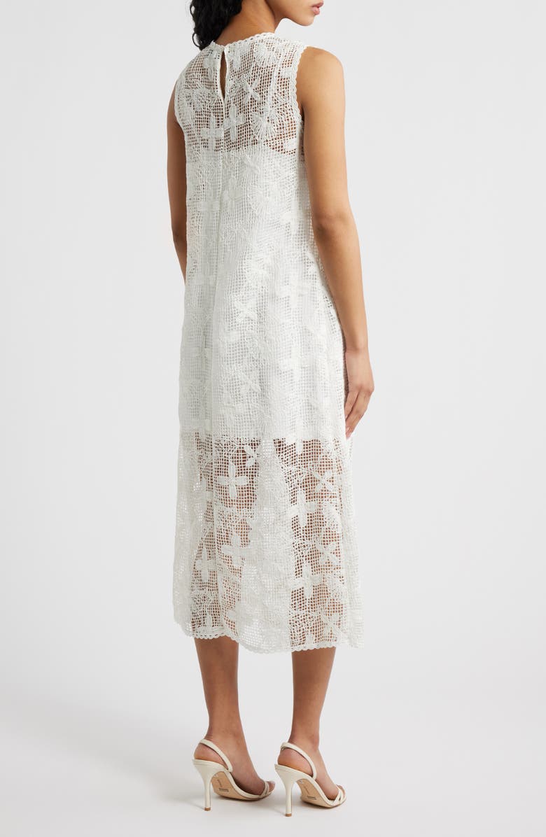 Lucy Paris Cara Lace Midi Dress, Alternate, color, Cream