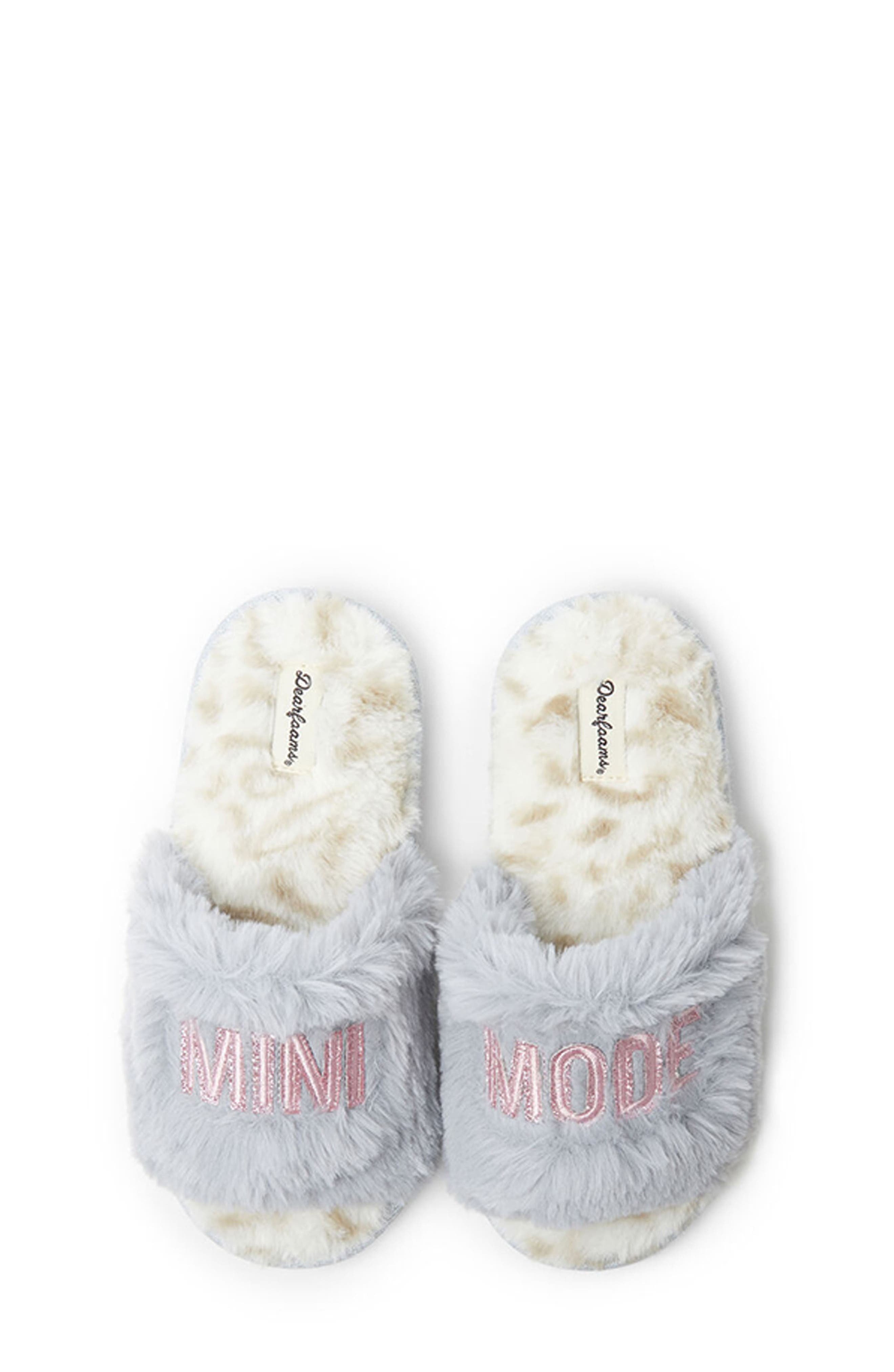 DEARFOAMS Kids' Faux Fur Slide Slipper, Alternate, color, 