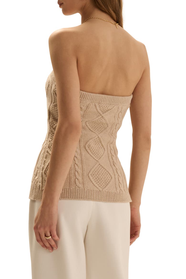 The Layla Cable Knit Bustier, Alternate, color, CREAM