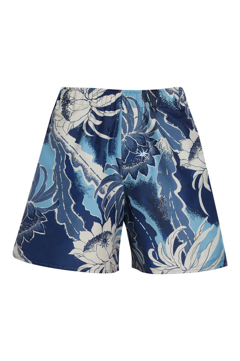 Tropical Print Swim Trunks, Alternate, color, SAPPHIRE