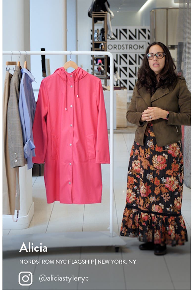 Water Resistant Hooded Long Rain Jacket video