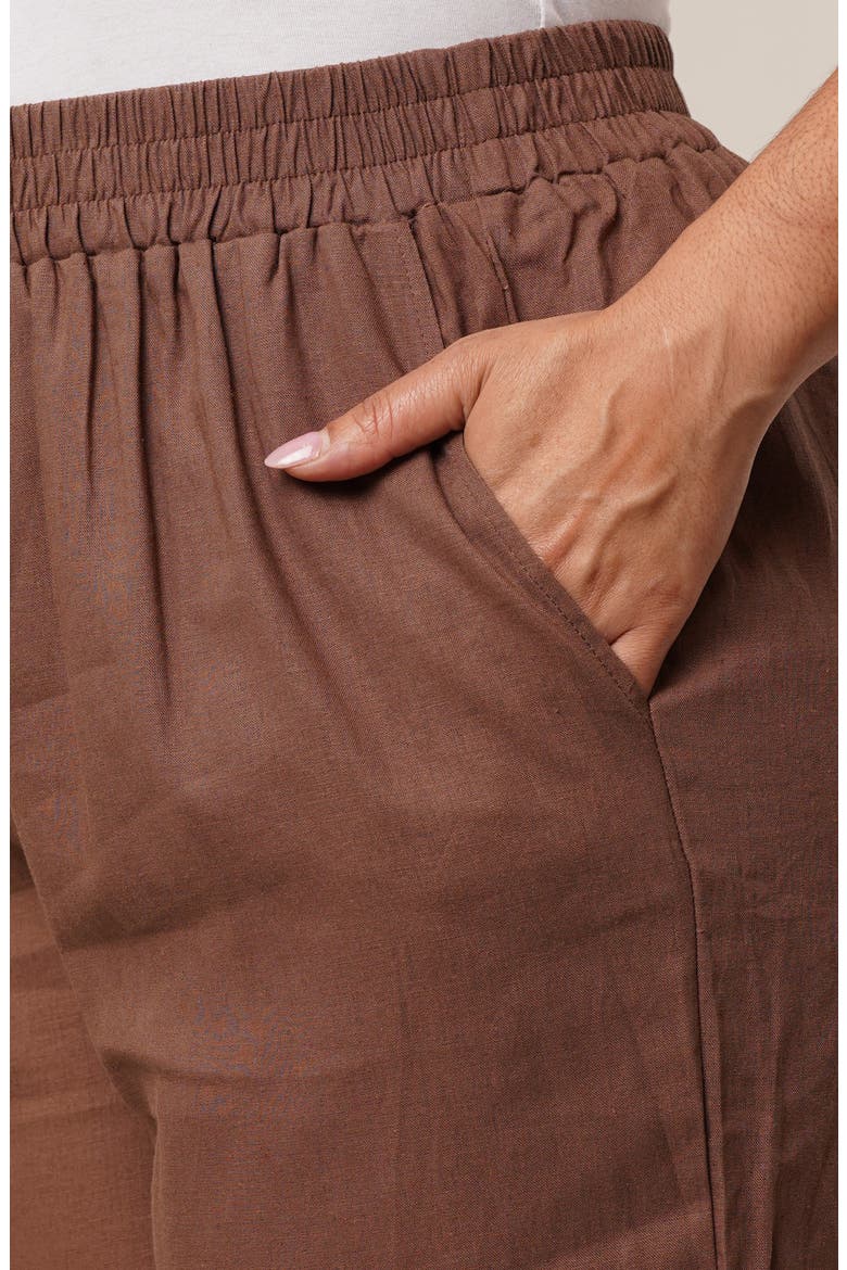 Elastic Waist Crop Pants, Alternate, color, BARK