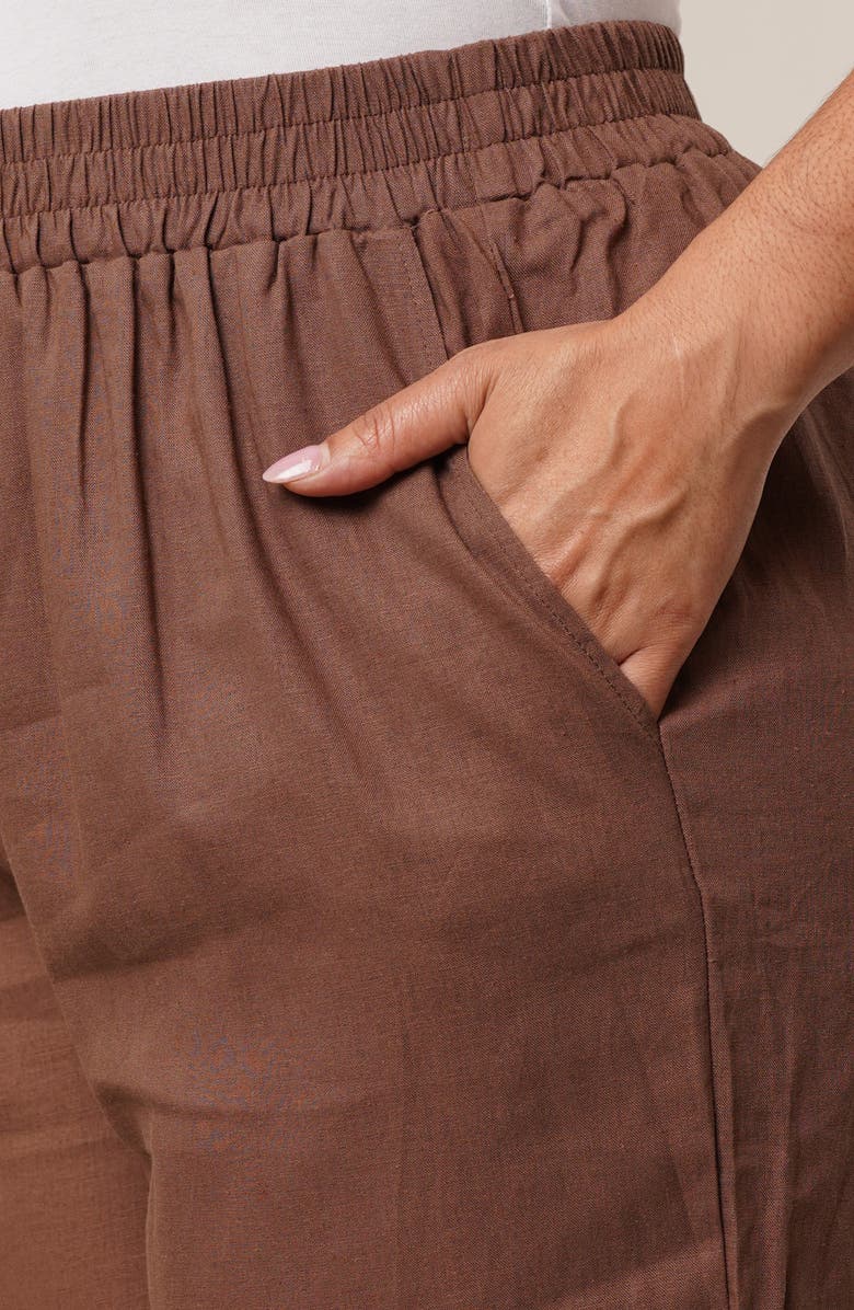 SUNNY LEIGH Elastic Waist Crop Pants, Alternate, color, Bark