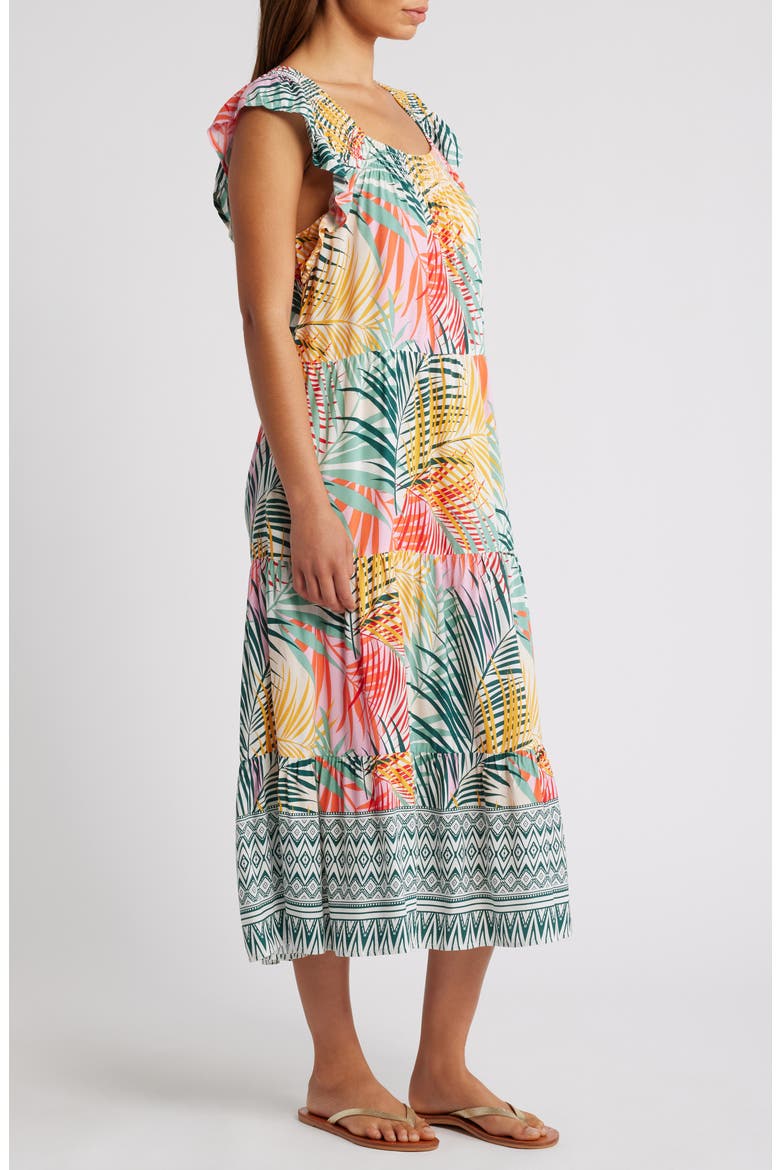 Eloise Flutter Sleeve Smocked Detail Sundress, Alternate, color, GREEN HERON