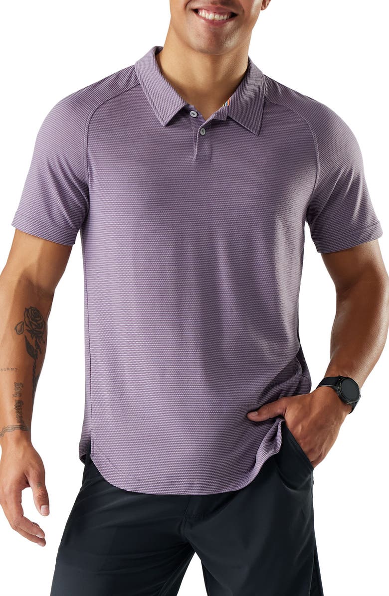 Smartwool Active Mesh Performance Polo, Main, color, Purple Storm Heather