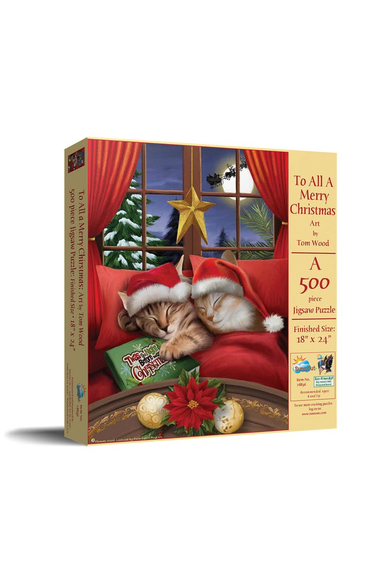 To All a Merry Christmas 500 piece Jigsaw Puzzle for Adults, Main, color, Multicolor