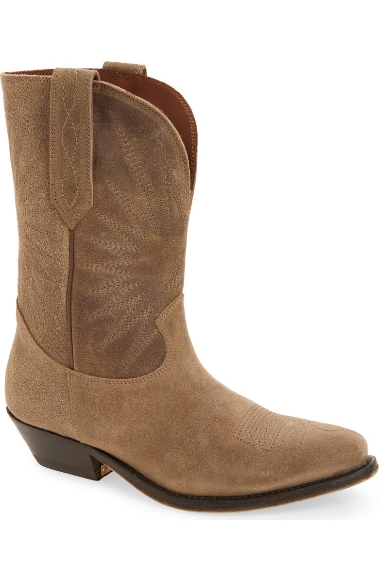 Golden Goose Wish Star Short Western Boot, Main, color, Beige