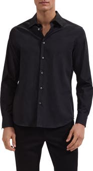 Bugatchi Julian Shaped Fit Floral Jacquard Stretch Cotton Button-Up Shirt