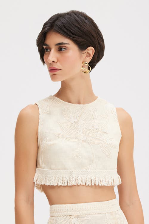 Patbo Joy Lace Fringe Top In Gold
