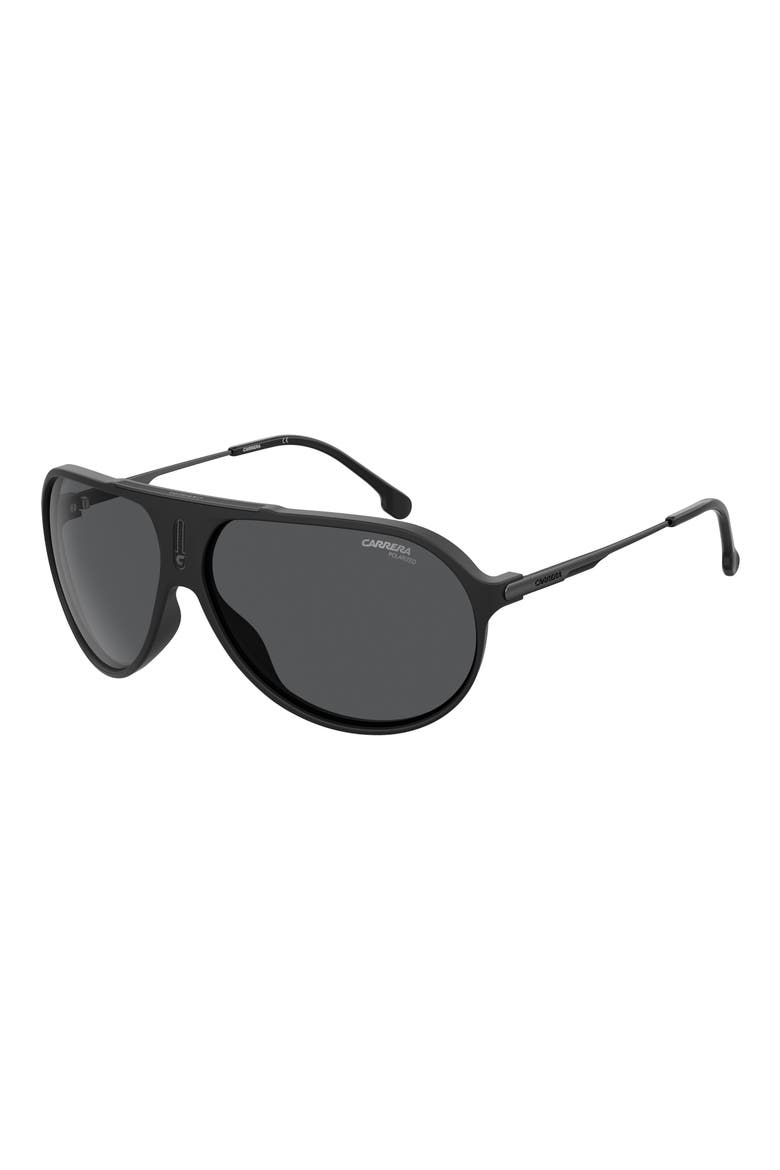 Hot65 63mm Polarized Aviator Sunglasses, Alternate, color, MATTE BLACK/ GRAY PZ