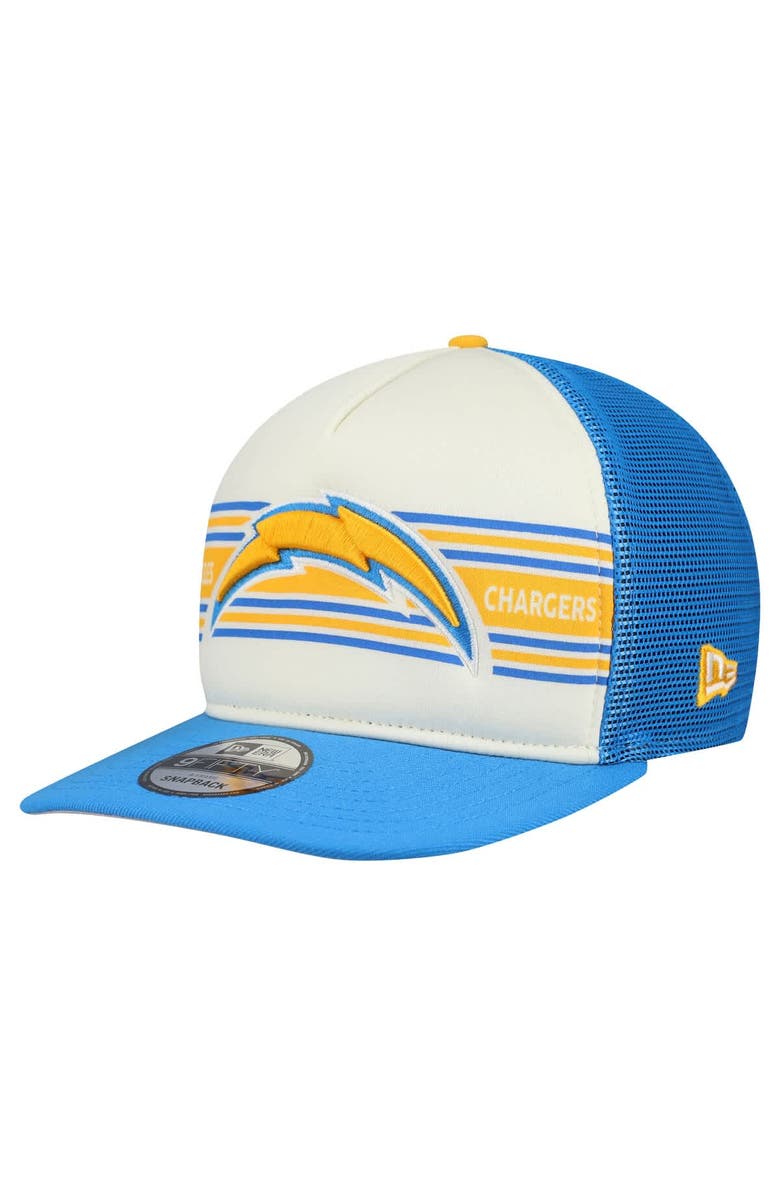 New Era Men's New Era Cream/Powder Blue Los Angeles Chargers Banner A-Frame 9FIFTY Snapback Hat, Main, color, Cream