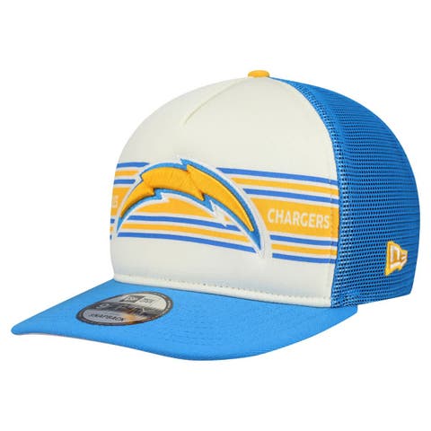 Men's New Era  Cream/Powder Blue Los Angeles Chargers Banner A-Frame 9FIFTY Snapback Hat