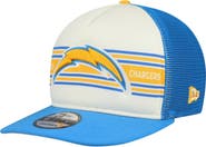 New Era Men's New Era Cream/Powder Blue Los Angeles Chargers Banner A-Frame 9FIFTY Snapback Hat