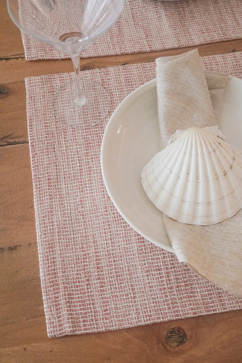 Seaside Smooth Indoor Outdoor Placemat, Alternate, color, Red