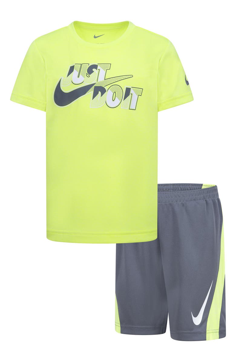 Nike Drop Dri-FIT Tee & Shorts Set, Main, color, Smoke Grey