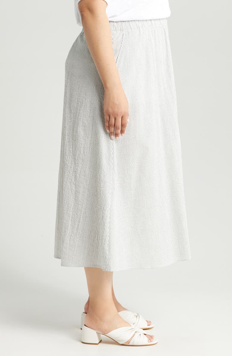 Eileen Fisher Organic Cotton A-Line Skirt, Alternate, color, White/ Black