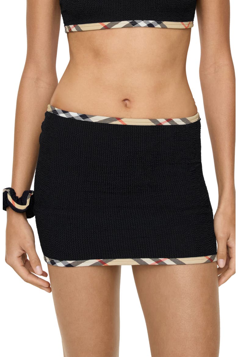Devyn 2-in-1 Swim Skirt/Tube Top & Matching Scrunchie Set, Main, color, BLACK