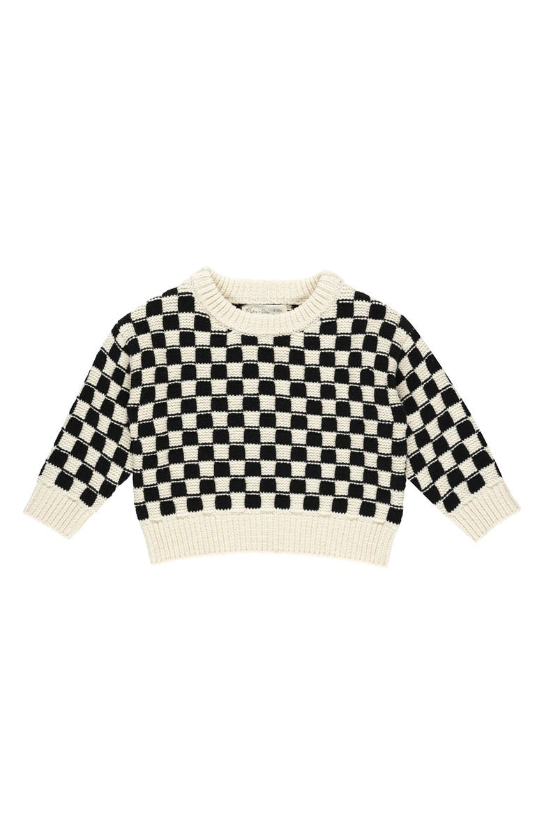 Rylee + Cru Kids' Print Sweater, Main, color, Check