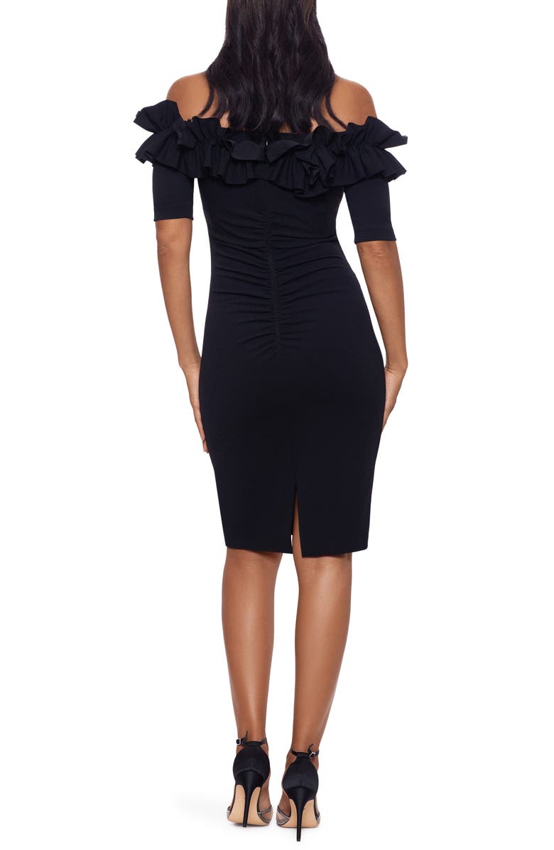 Xscape Evenings Ruffle Off-the-Shoulder Cocktail Dress, Alternate, color, 