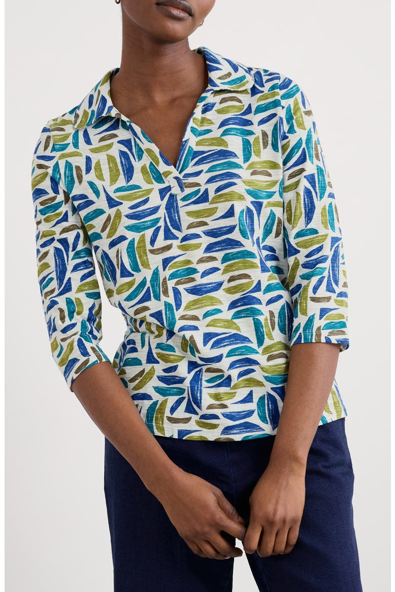 Wavecrest Organic Cotton Jersey Top, Main, color, HARBOUR HULLS CHALK