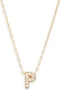 Nordstrom Pavé Cubic Zirconia Initial Necklace