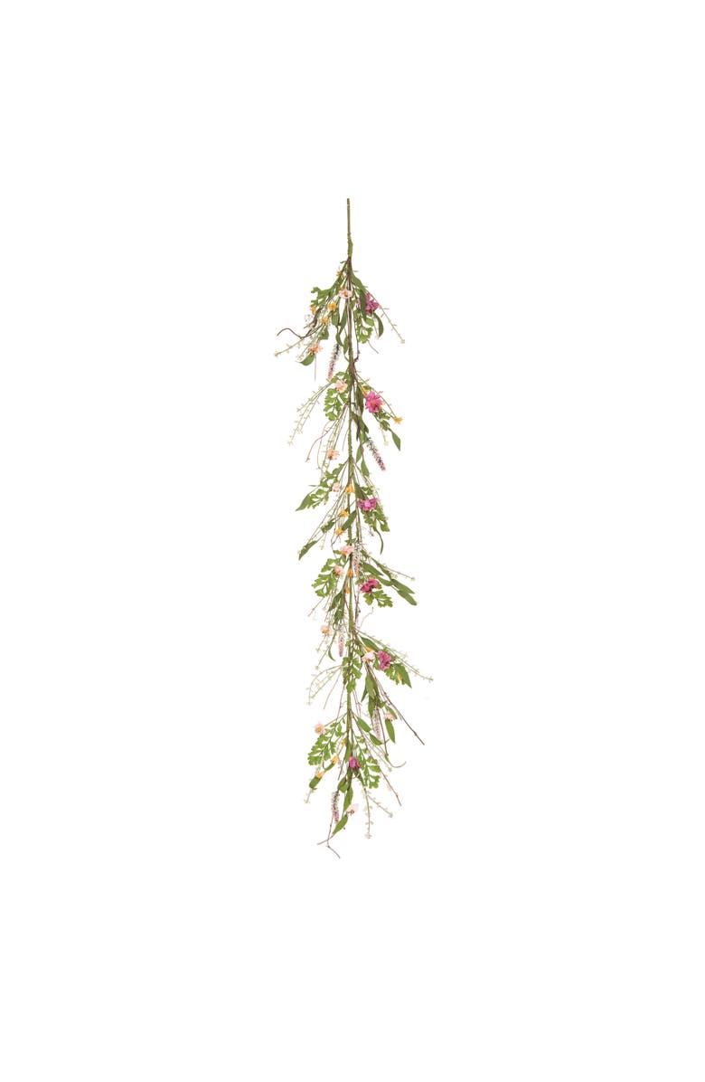 Transpac Natural Fiber 66.93 Inch Multicolor Spring Faux Dried Flower and Twig Garland for Home Decor, Main, color, Multicolored