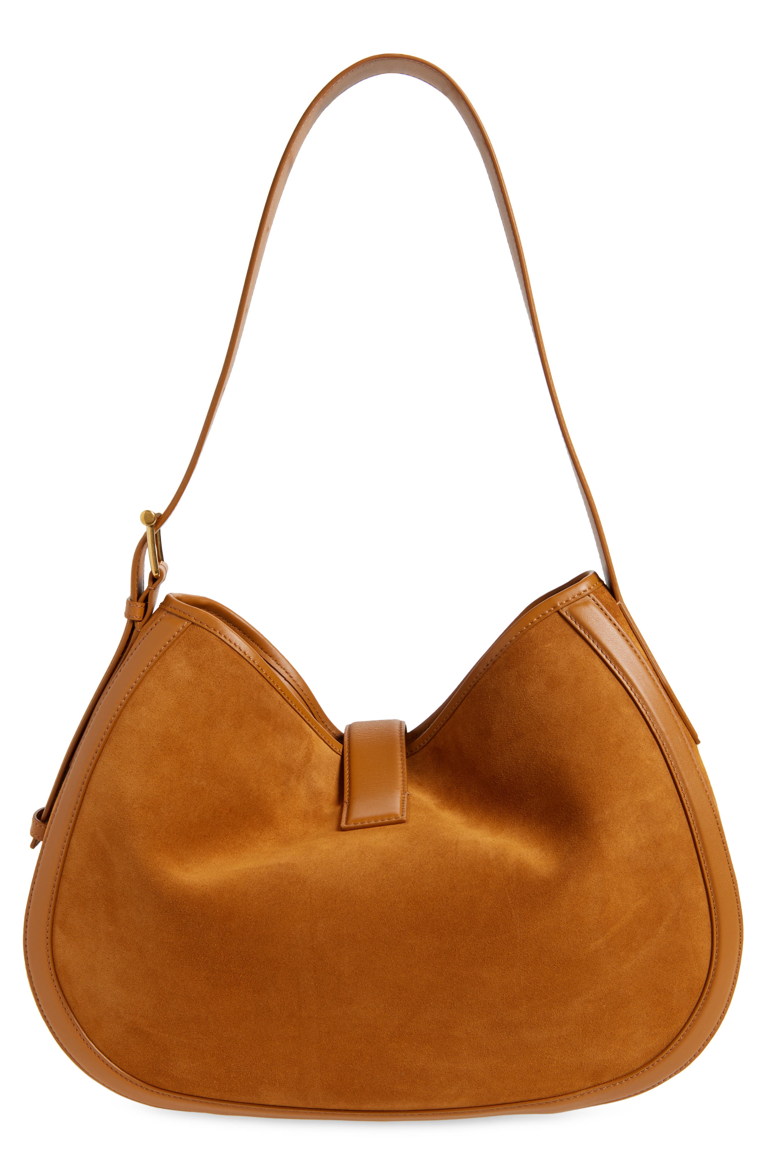 McQueen T-Bar Suede Shoulder Bag, Alternate, color, 