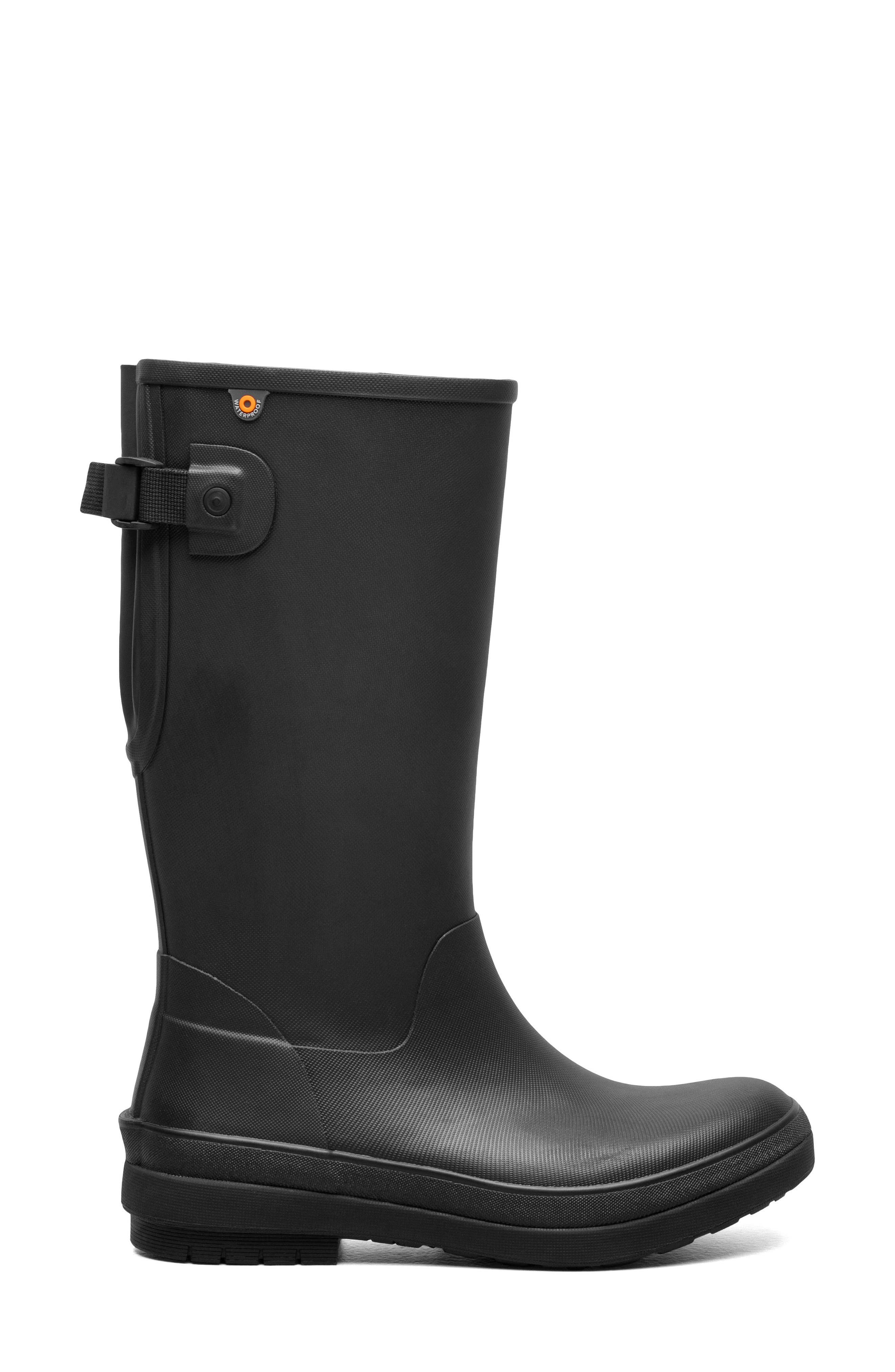 Bogs Amanda II Tall Waterproof Adjustable Calf Rain Boot, Alternate, color, Black