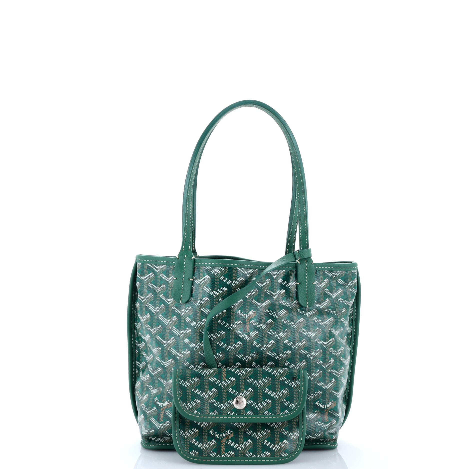 Pre-Owned Goyard Anjou Reversible Tote Coated Canvas Mini, Alternate, color, Green
