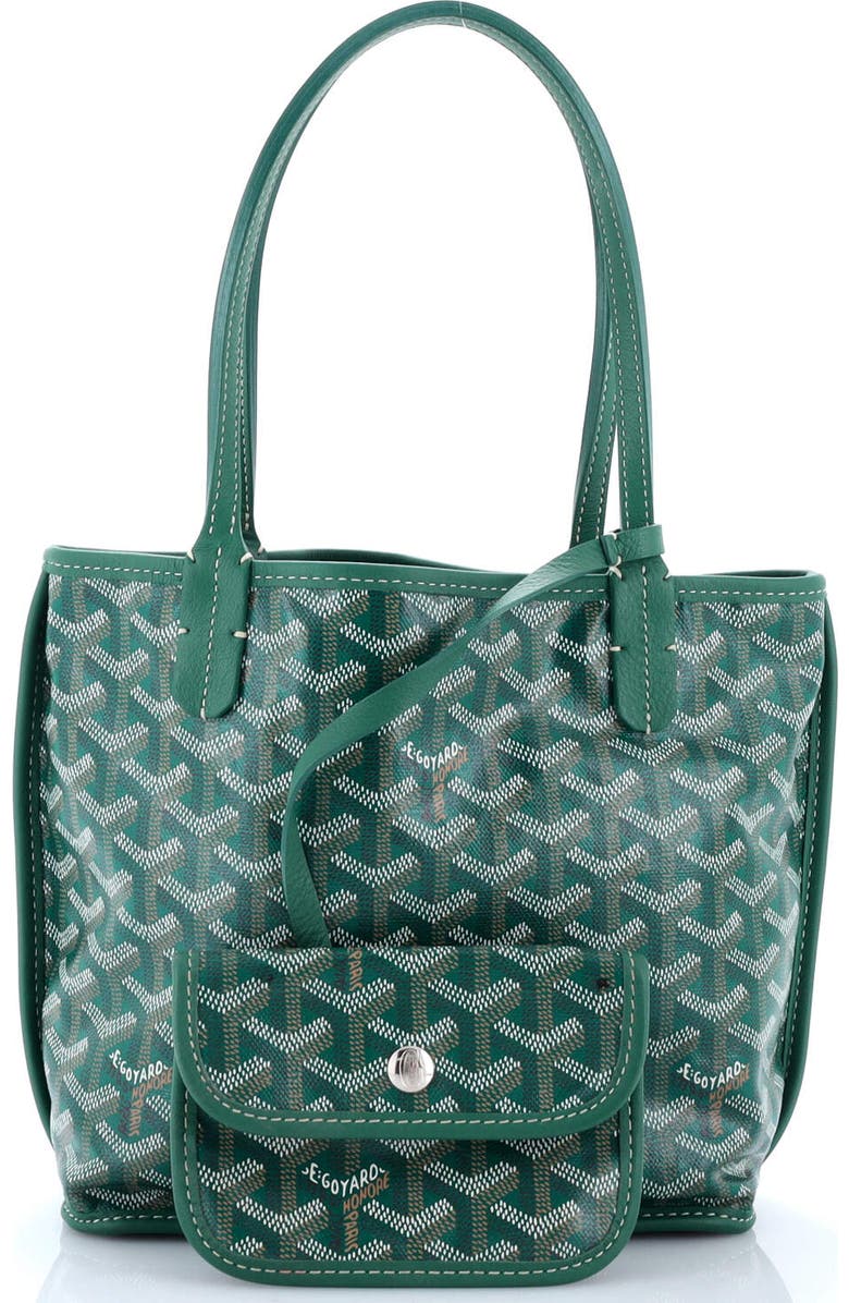 Pre-Owned Goyard Anjou Reversible Tote Coated Canvas Mini, Alternate, color, Green