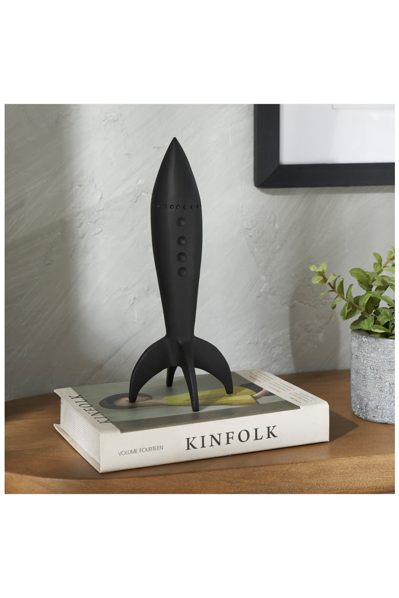 Brooks Rocket Statue, Alternate, color, BLACK