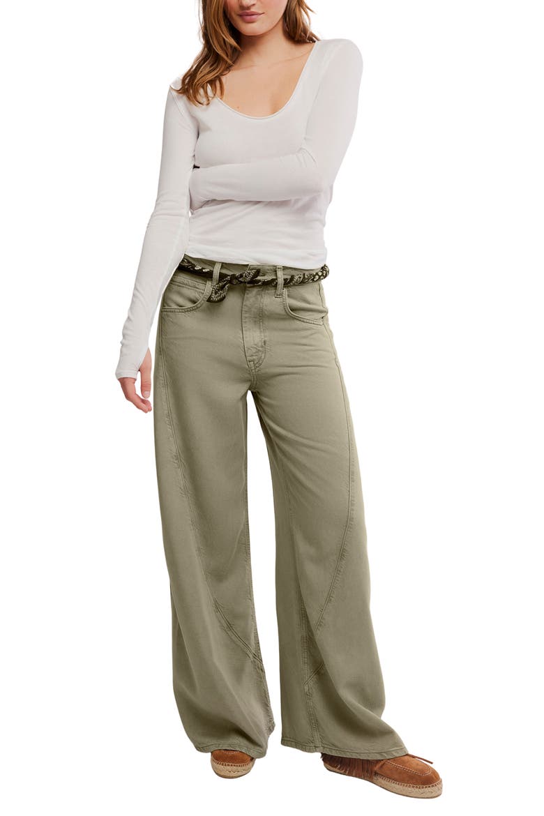 Haven High Waist Baggy Wide Leg Jeans, Alternate, color, SEAGRASS