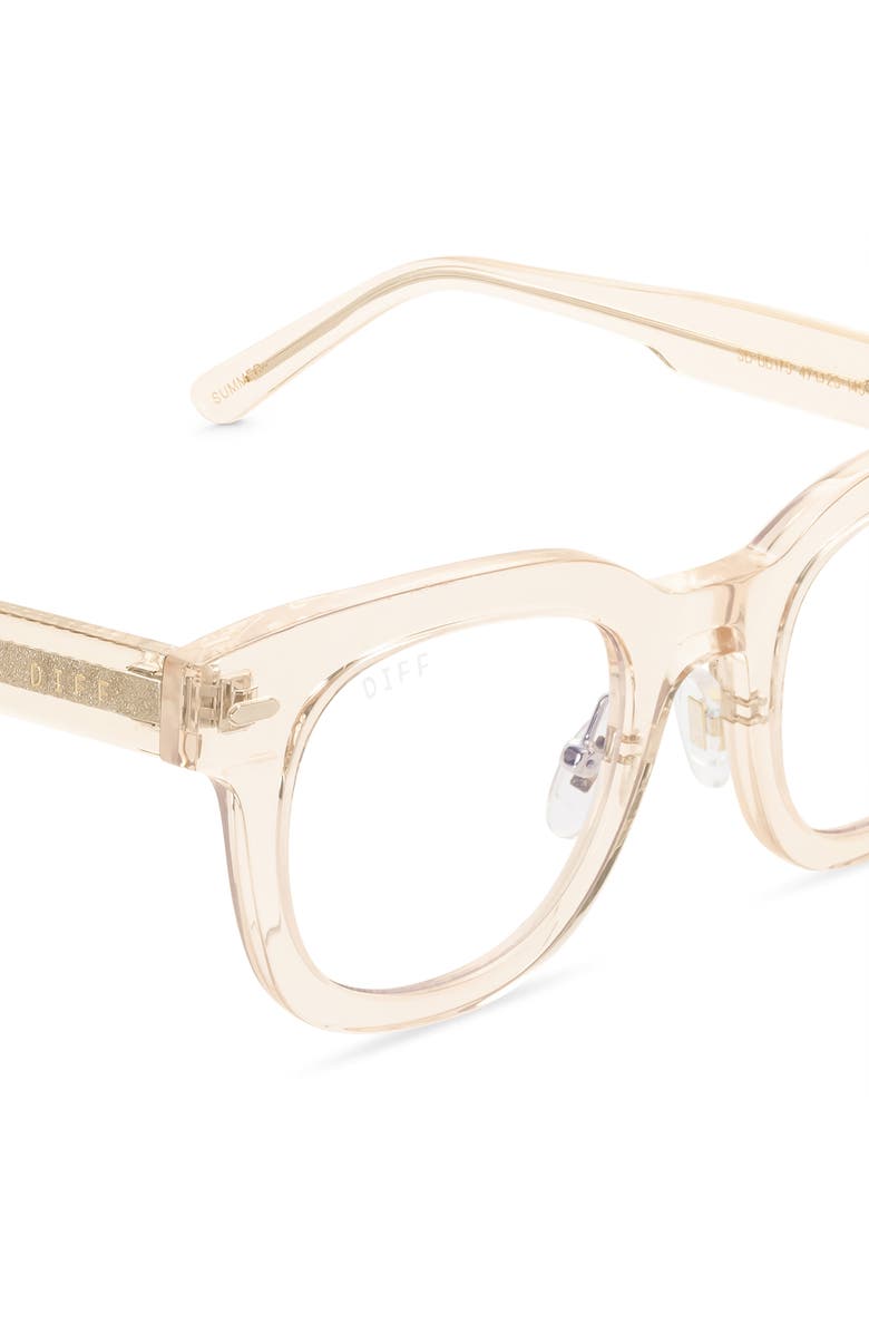 DIFF Summer 47mm Blue Light Blocking Glasses, Alternate, color, Sandstone Crystal/ Clear