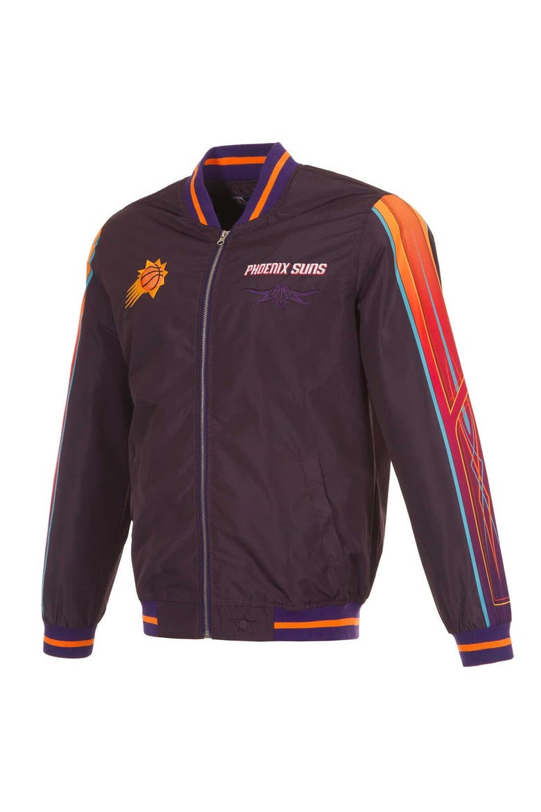 Men's JH Design Purple Phoenix Suns 2023/24 City Edition Nylon Full-Zip Bomber Jacket, Alternate, color, Purple