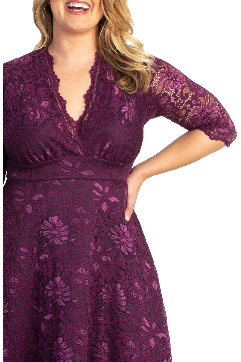 Mademoiselle Lace A-Line Dress, Alternate, color, BERRY BLISS