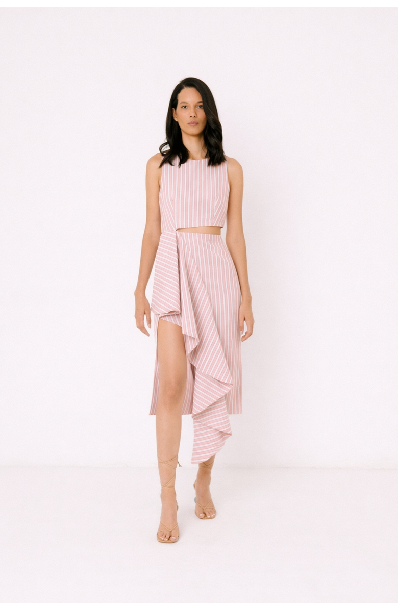 Valentina Gordon Avenue Dress, Main, color, White And Pink Stripes