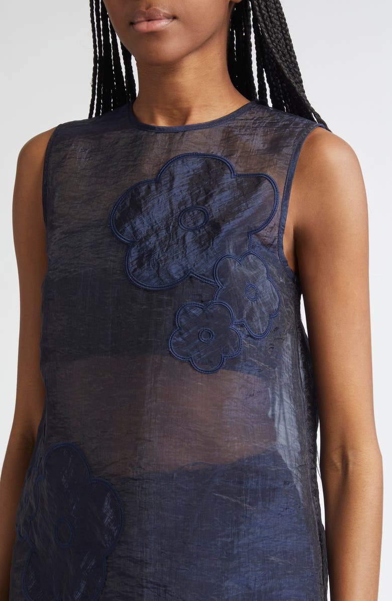 Cecilie Bahnsen Alba Floral Embroidered Top, Alternate, color, Navy