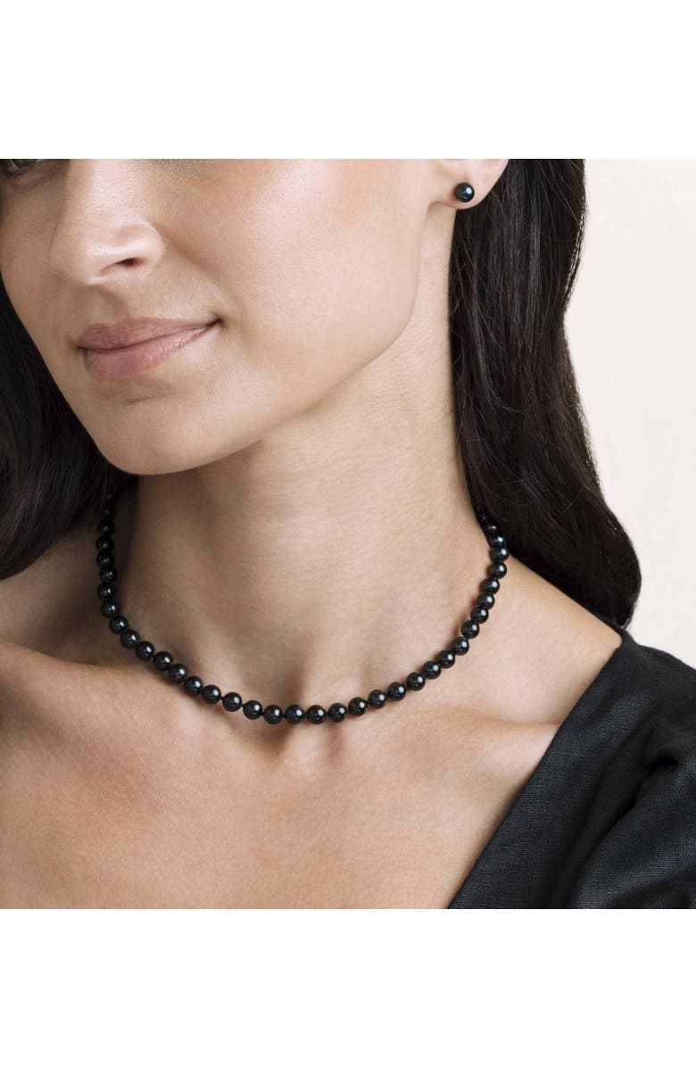 The Pearl Source Japanese Akoya Pearl Necklace 6-6.5mm AAA, Alternate, color, White Gold - Gabriella Clasp